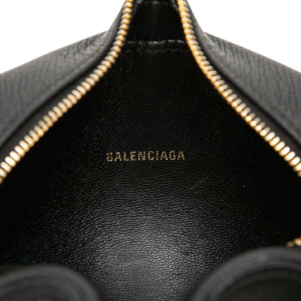 Balenciaga Grained Calfskin Logo Ville Camera Bag XS Black Leather Very good condition - Box View