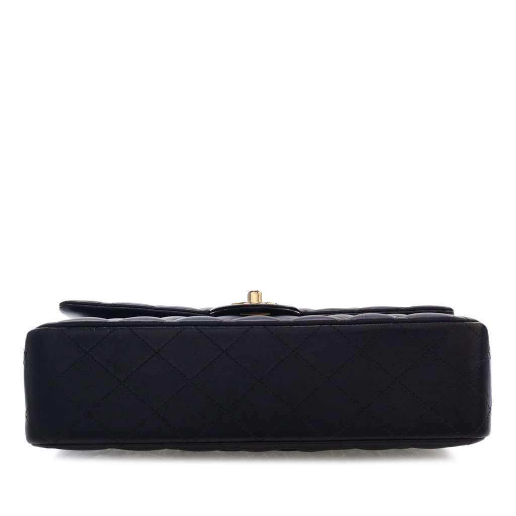 Chanel Medium Classic Lambskin Double Flap Black Leather Very good condition - Inside View