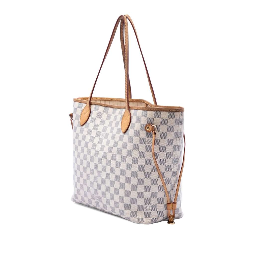 Louis Vuitton Damier Azur Neverfull MM White Very good condition - Back View