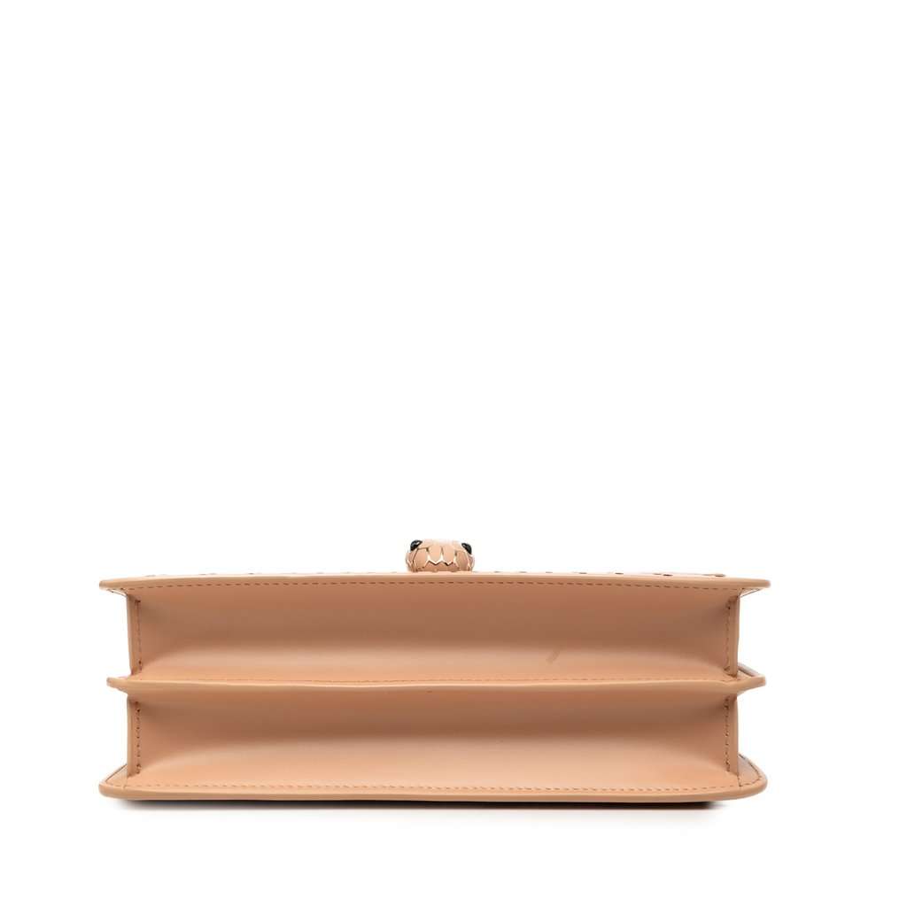 Bvlgari Medium Laser Cut Calfskin Diamond Blast Sunshine Serpenti Forever Shoulder Bag Beige Leather Very good condition - Inside View