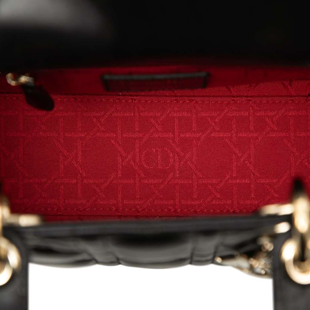 Dior Small Lambskin Cannage My ABCDior Lady Dior Black Leather Very good condition - Model View