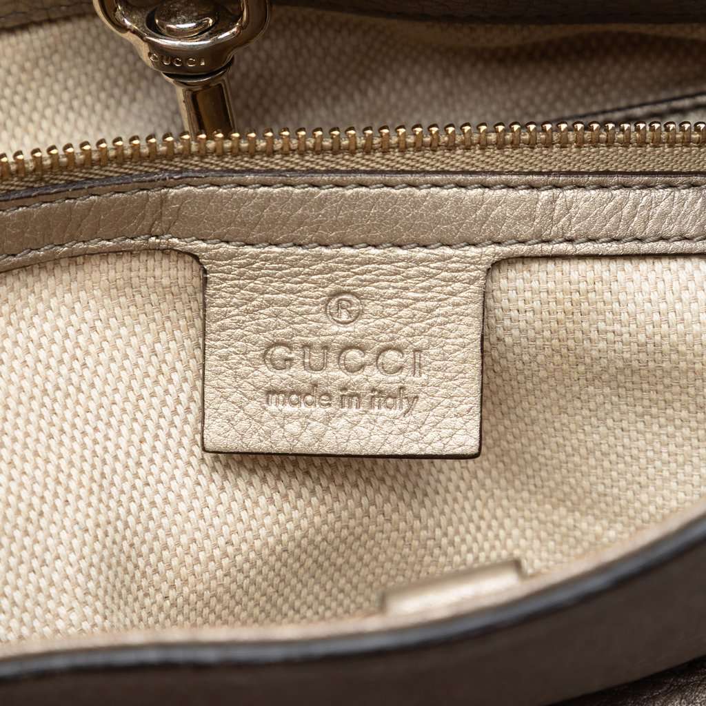 Gucci Medium Metallic Calfskin Soho Chain Tote Gold Leather Very good - Box View
