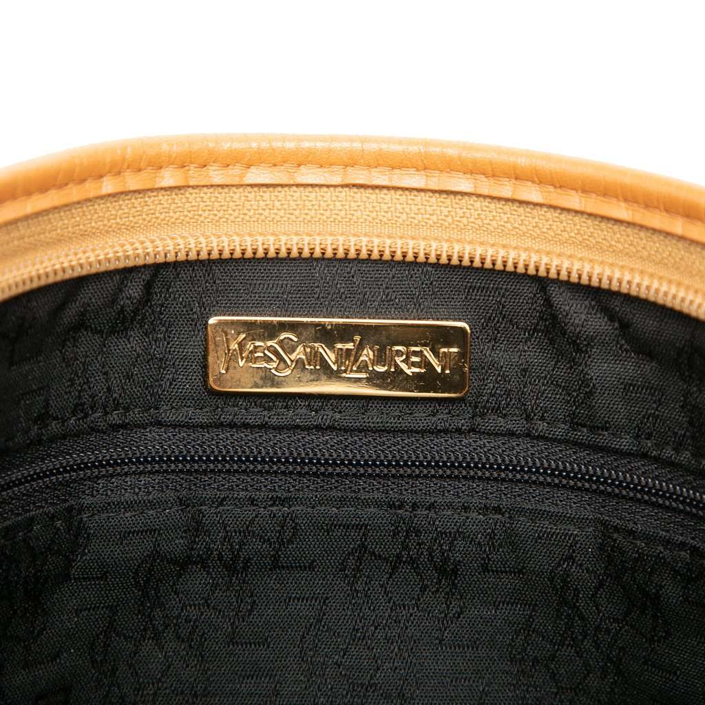 Saint Laurent Leather Trimmed Coated Canvas Clutch Black Very good condition - Box View