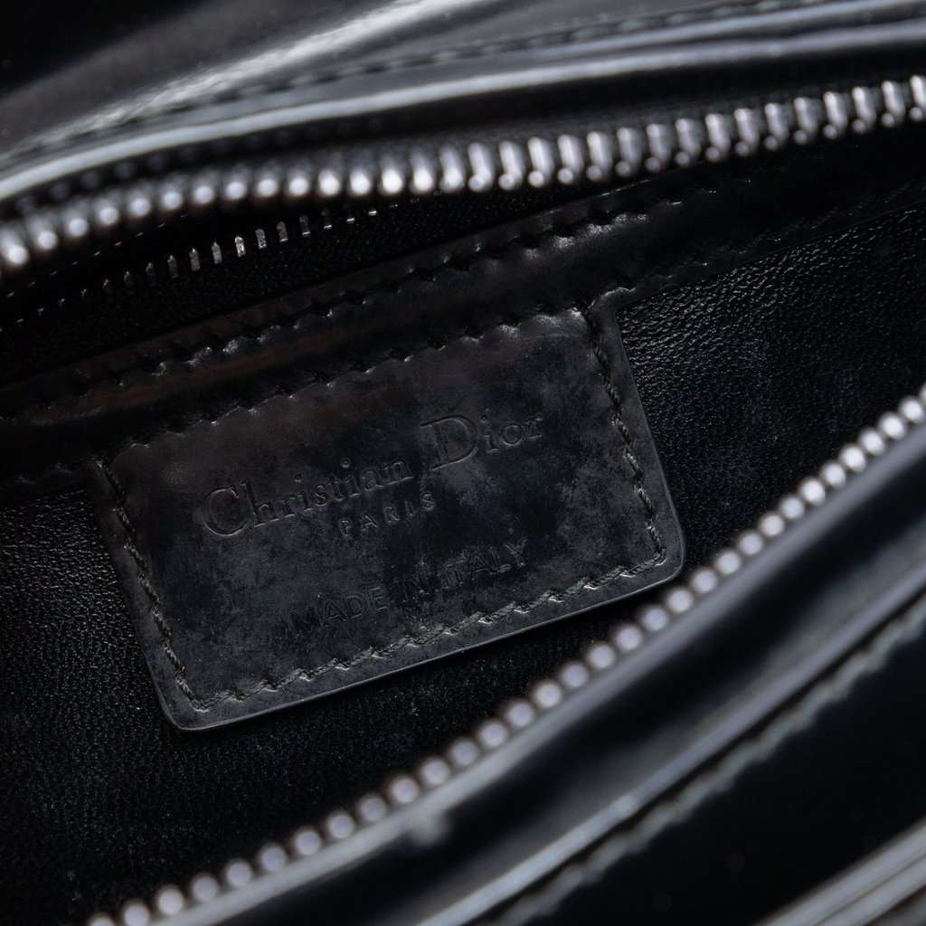 Dior Medium Patent Lady Dior Black Leather Very good condition - Box View