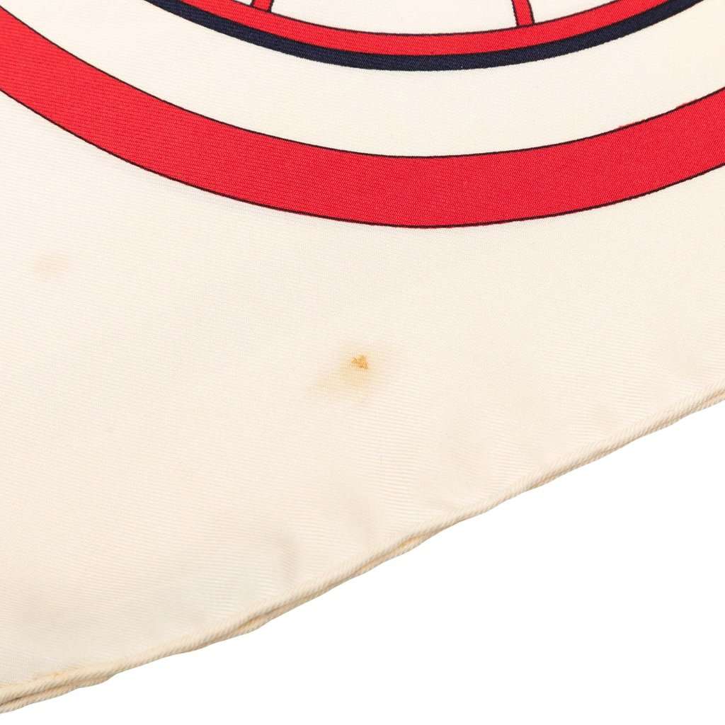 Hermès Springs Silk Scarf 90 White Very good condition - Inside View