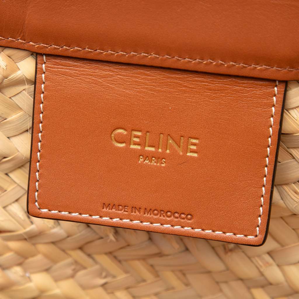 Celine Large Raffia Classic Studded Panier Tote Beige Very good condition - Box View