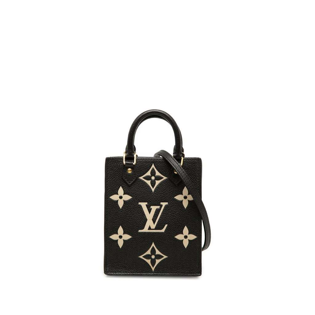 Louis Vuitton Bicolor Monogram Empreinte Petit Sac Plat Black Leather Very good condition - Front View