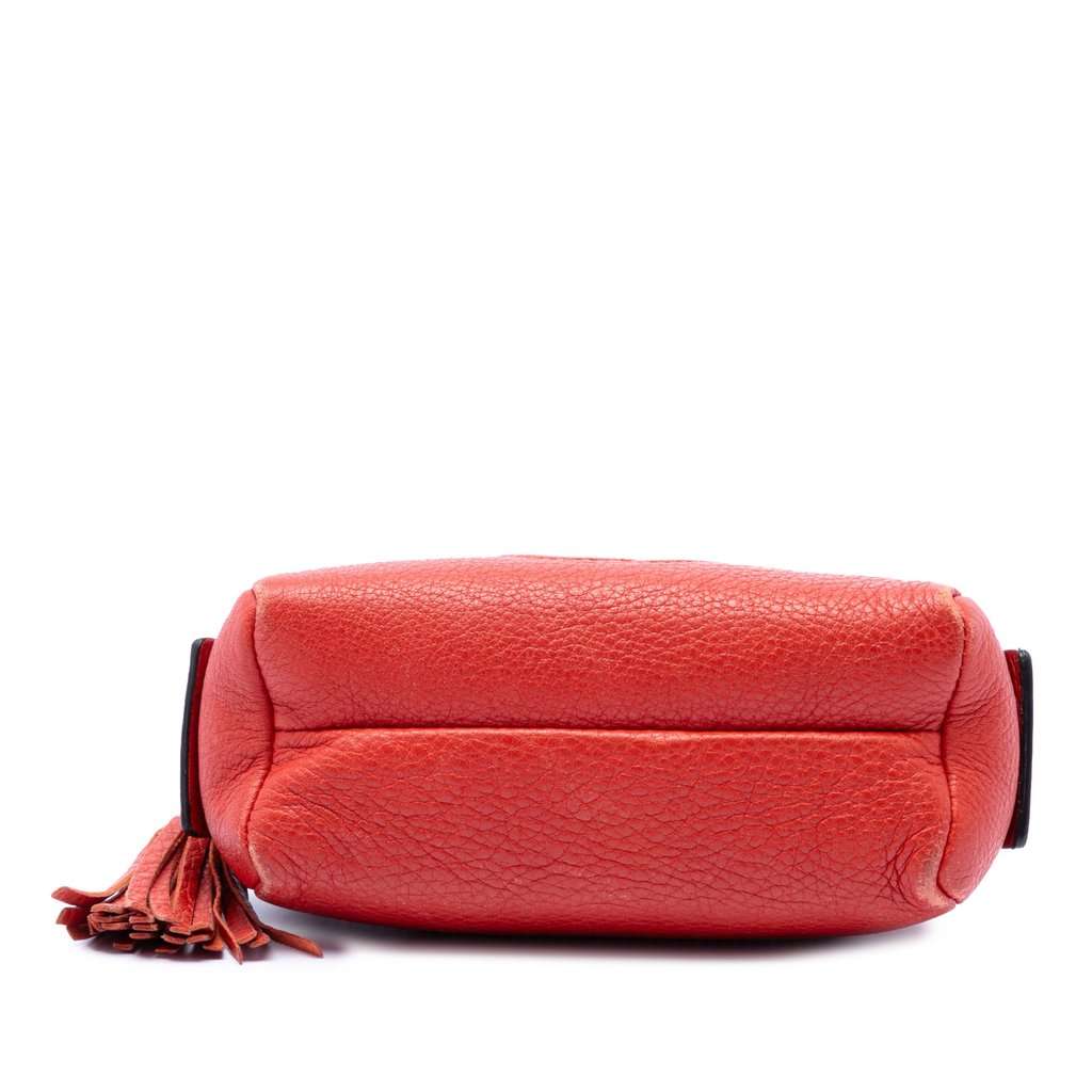 Gucci Pebbled Calfskin Soho Cosmetic Pouch Red Leather Very good - Inside View