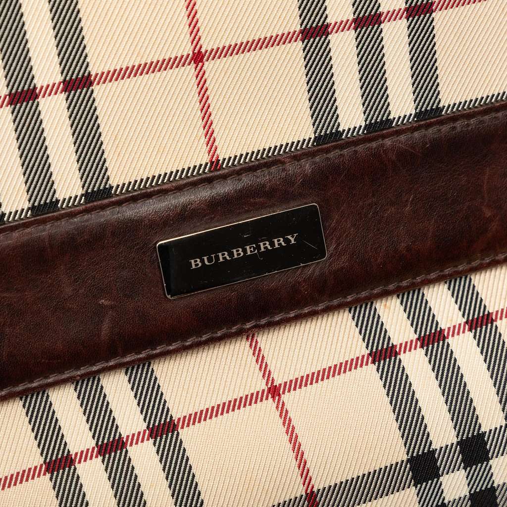 Burberry House Check Canvas Flap Crossbody Beige Very good condition - Box View