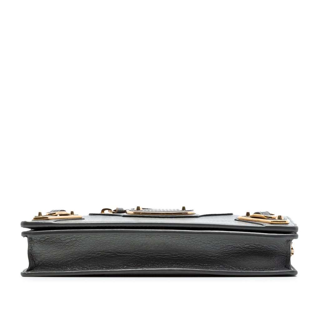 Balenciaga Chevre Motocross Metallic Edge Wallet on Chain Brown Leather Very good - Inside View