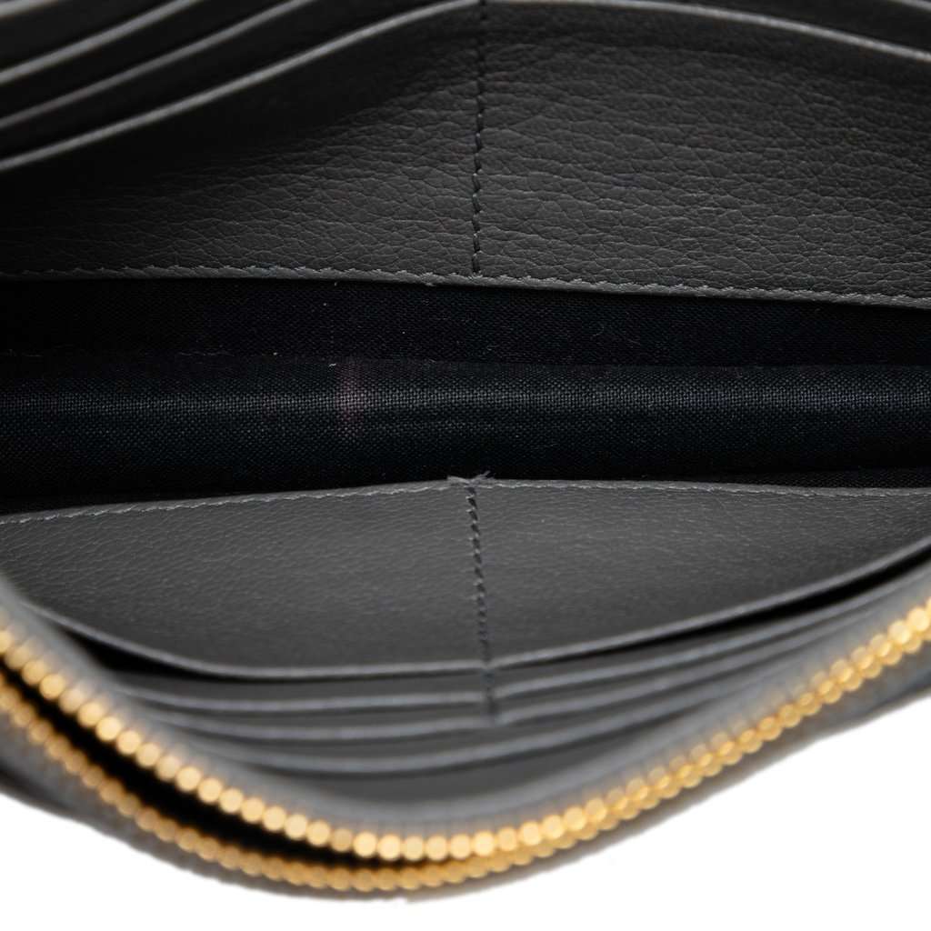 Balenciaga Chevre Motocross Metallic Edge Wallet on Chain Brown Leather Very good - Model View