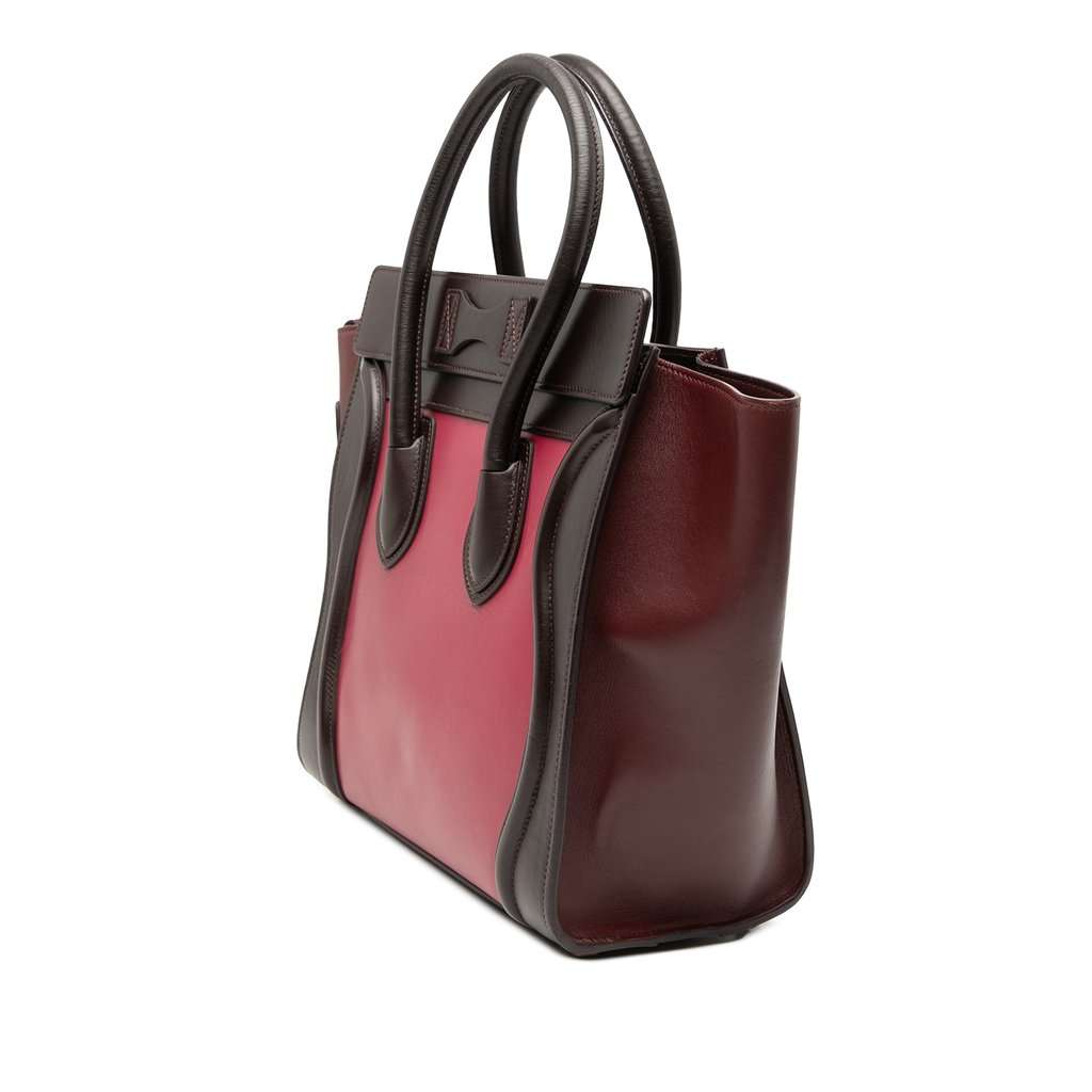 Celine Micro Tricolor Leather Luggage Tote Pink Leather Very good condition - Back View
