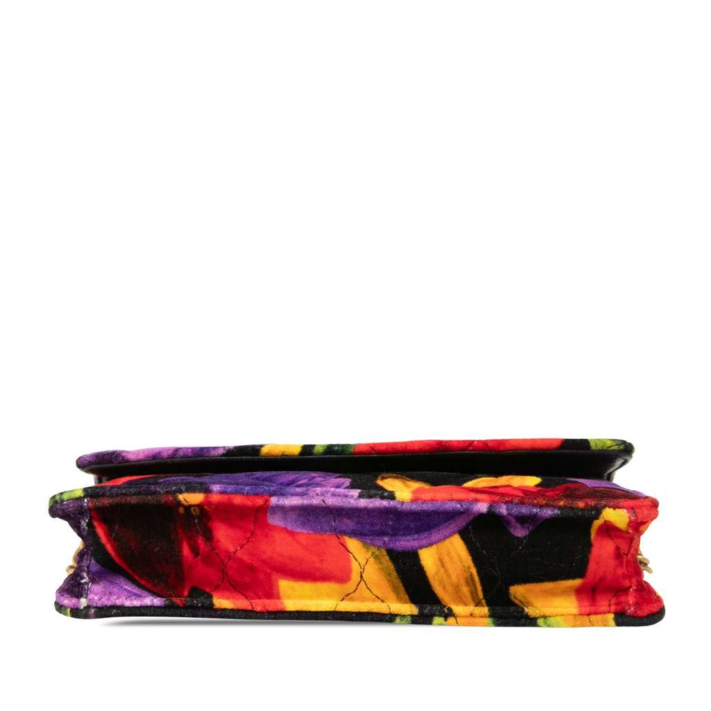 Balenciaga Velvet BB Floral Print Wallet On Chain Black Very good - Inside View