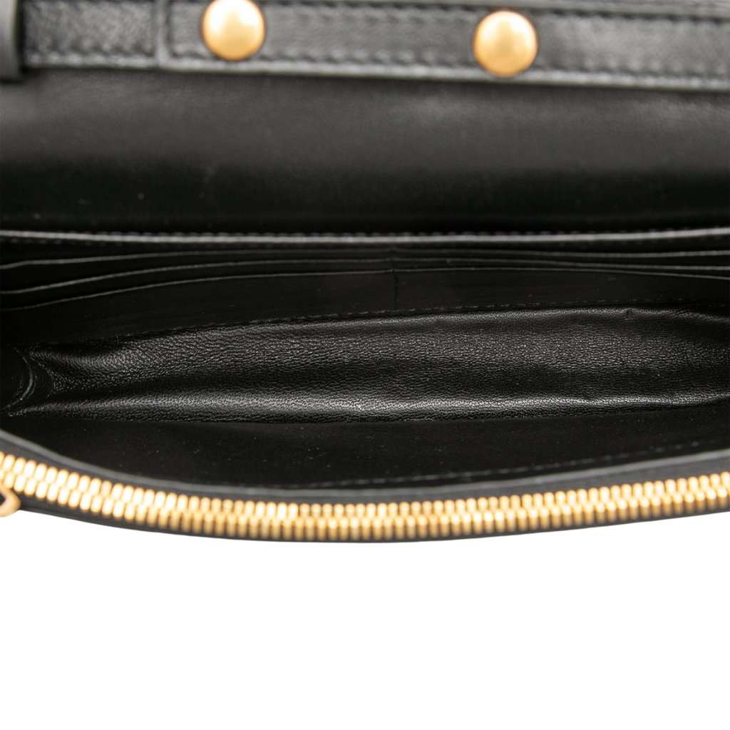 Balenciaga Velvet BB Floral Print Wallet On Chain Black Very good - Model View