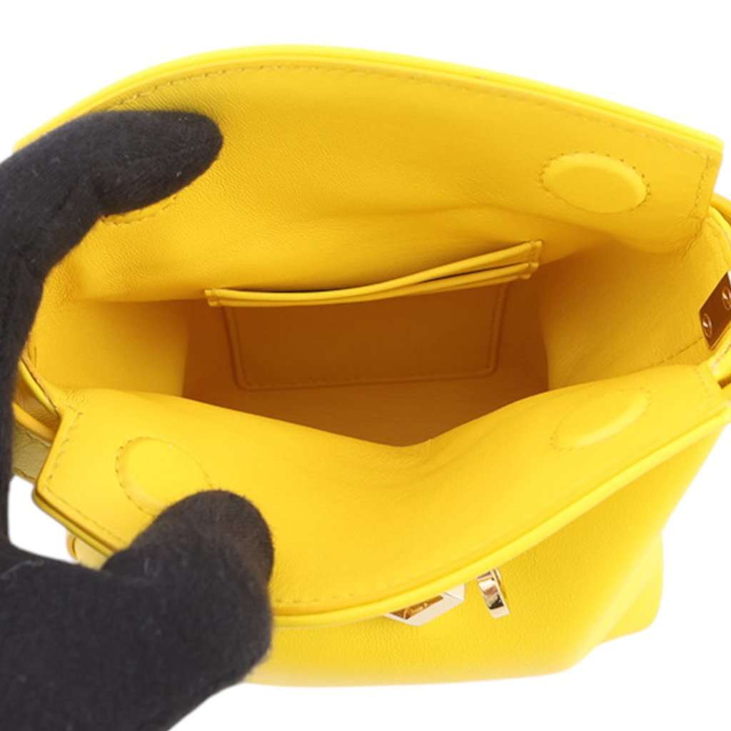 Salvatore Ferragamo Leather Gancini Hug Phone Holder Crossbody Yellow Leather Very good condition - Model View