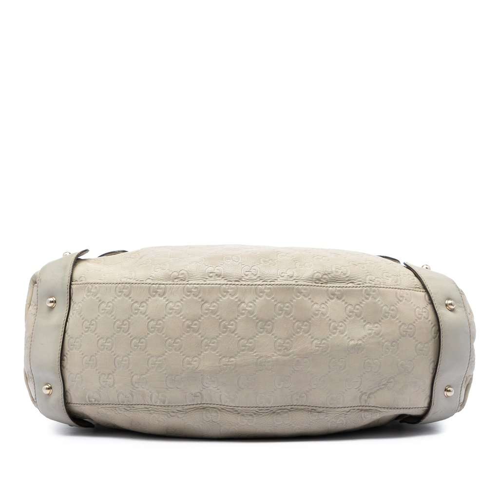Gucci Guccissima Horsebit Pelham Shoulder Bag Beige Leather Very good condition - Inside View