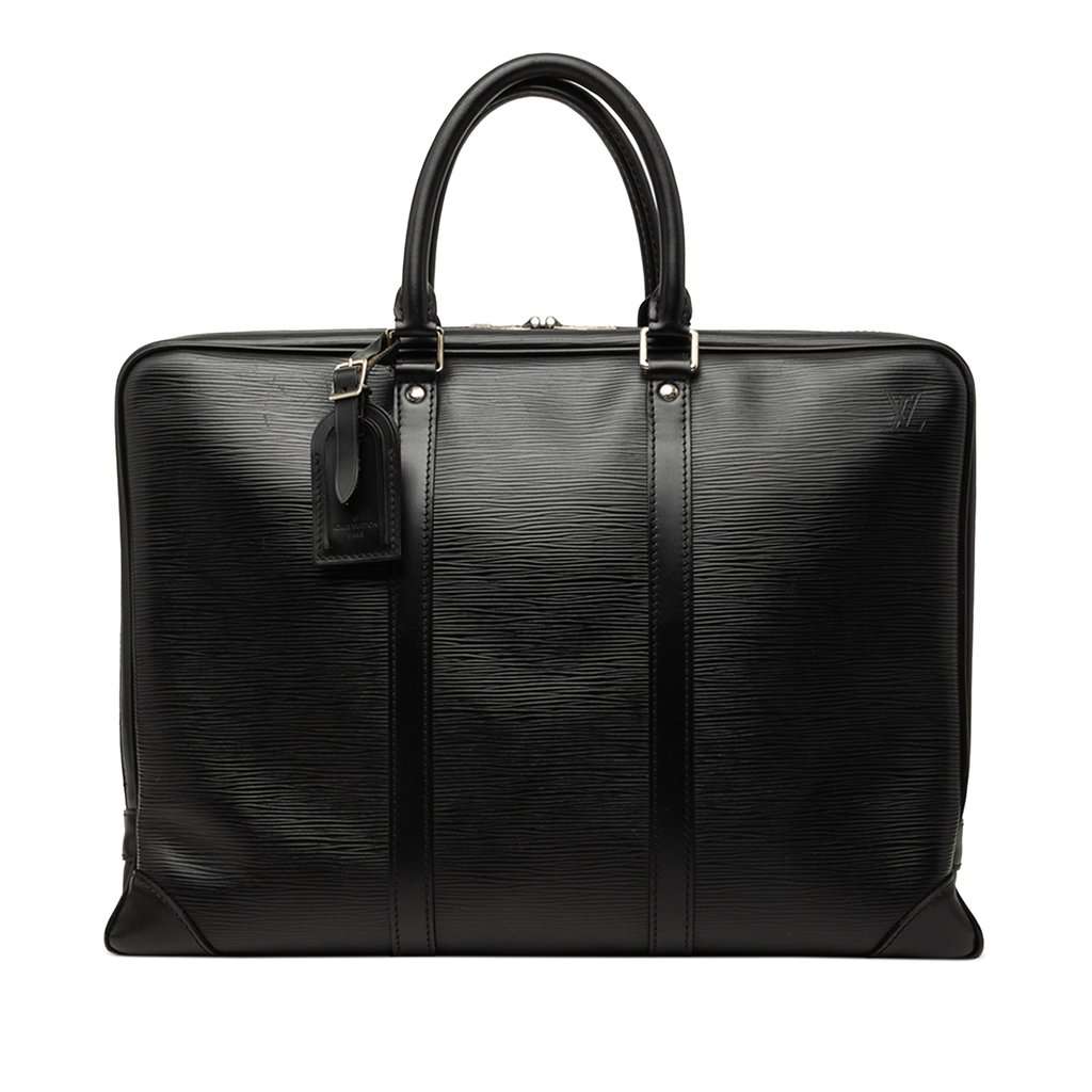 Louis Vuitton Epi Porte Documents Voyage Black Leather Very good - Front View