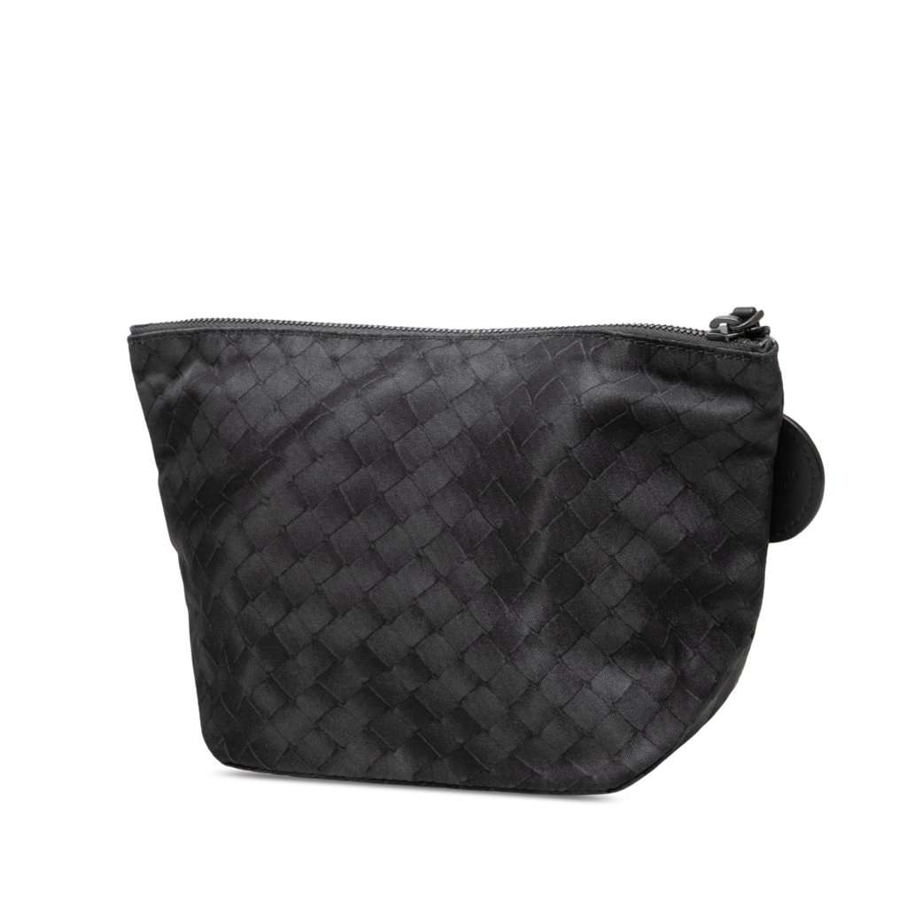 Bottega Veneta Nylon Intrecciomirage Pouch Black Very good - Back View