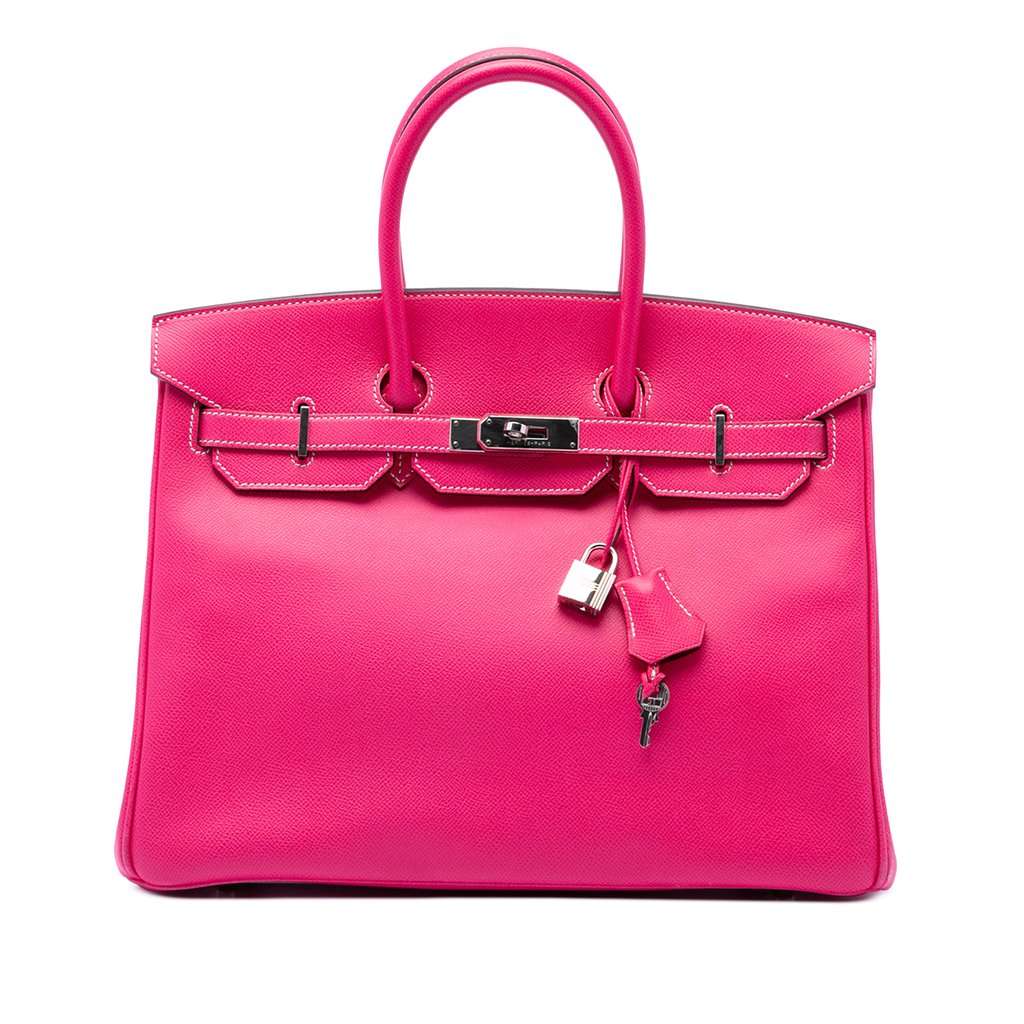 Hermès Epsom Candy Verso Birkin Retourne 35 Pink Leather Very good condition - Front View