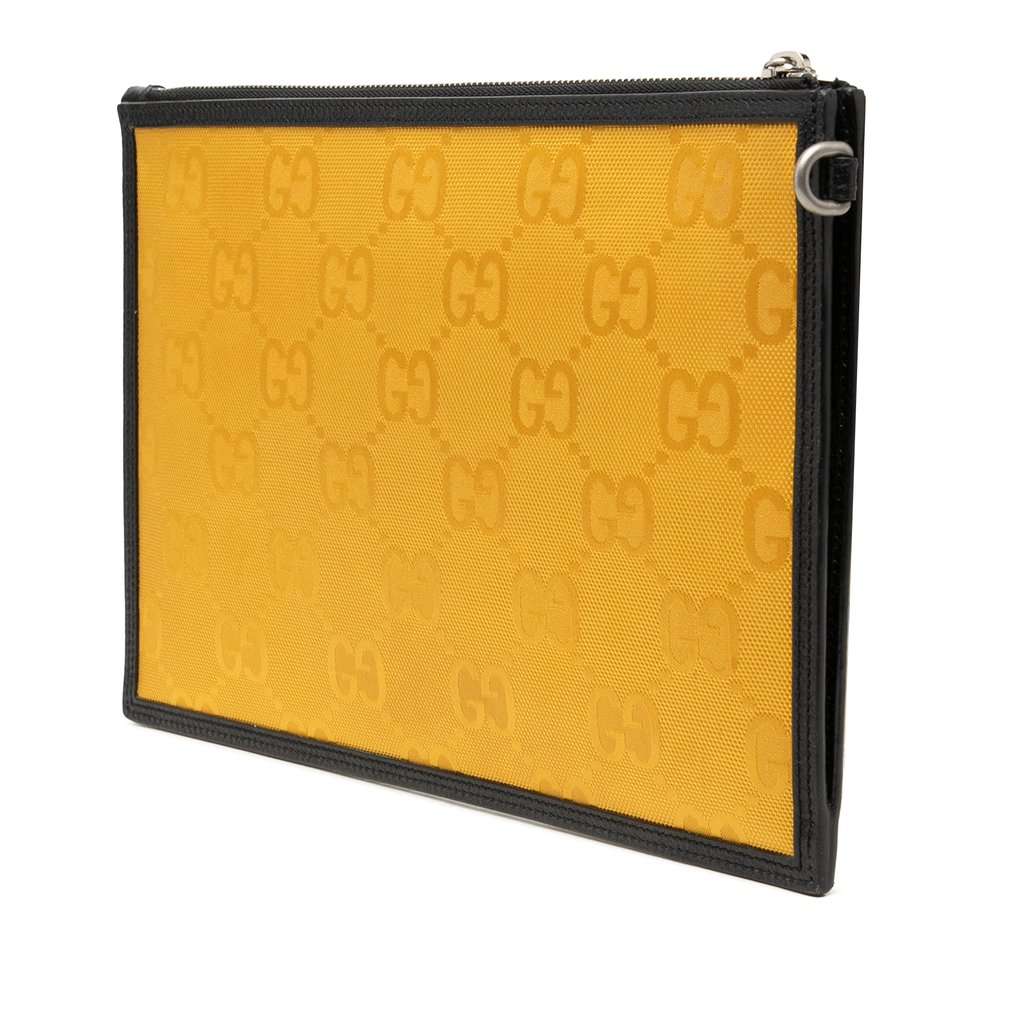 Gucci GG Nylon Off The Grid Clutch Yellow Very good condition - Back View