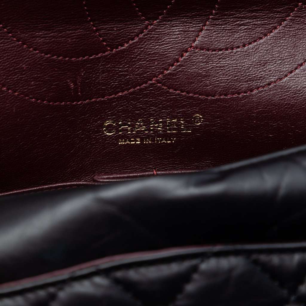 Chanel Quilted Aged Calfskin Reissue 2.55 Double Flap 227 Black Leather Very good - Box View