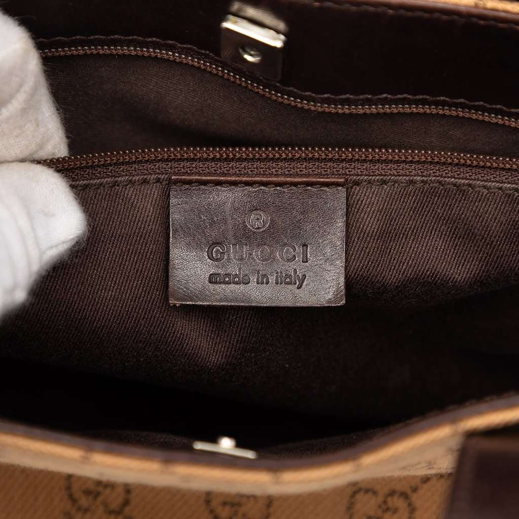 Gucci GG Denim Handbag Brown Very good condition - Box View