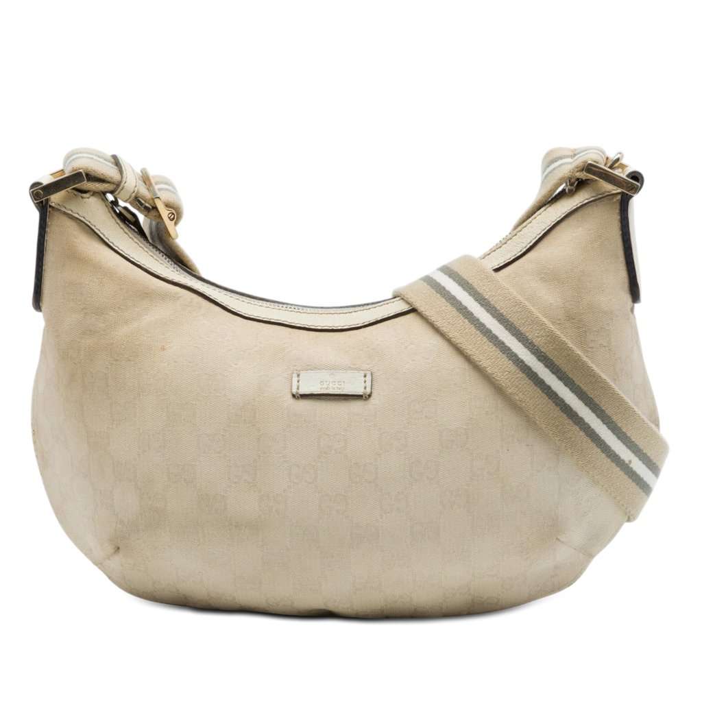 Gucci GG Canvas Web Crossbody Beige Very good - Front View