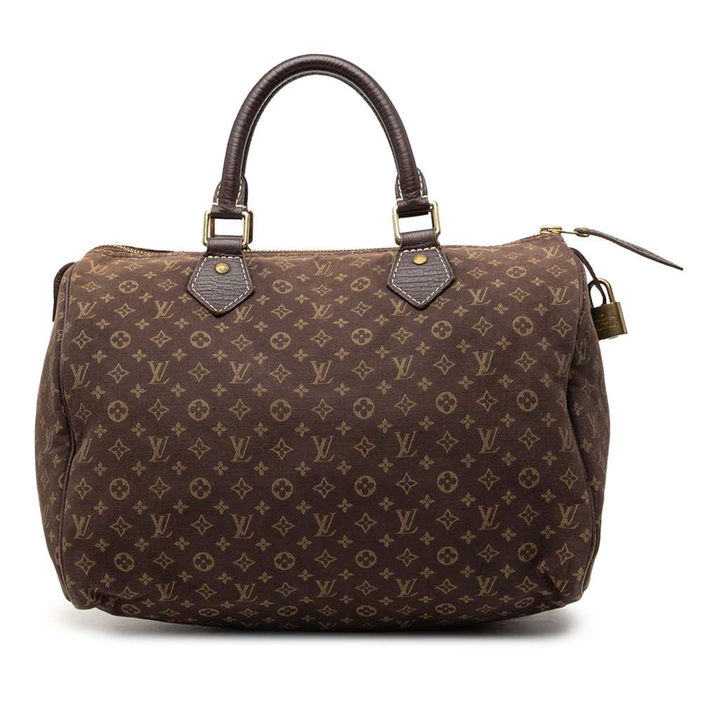 Louis Vuitton Monogram Mini Lin Speedy 30 Brown Very good - Front View