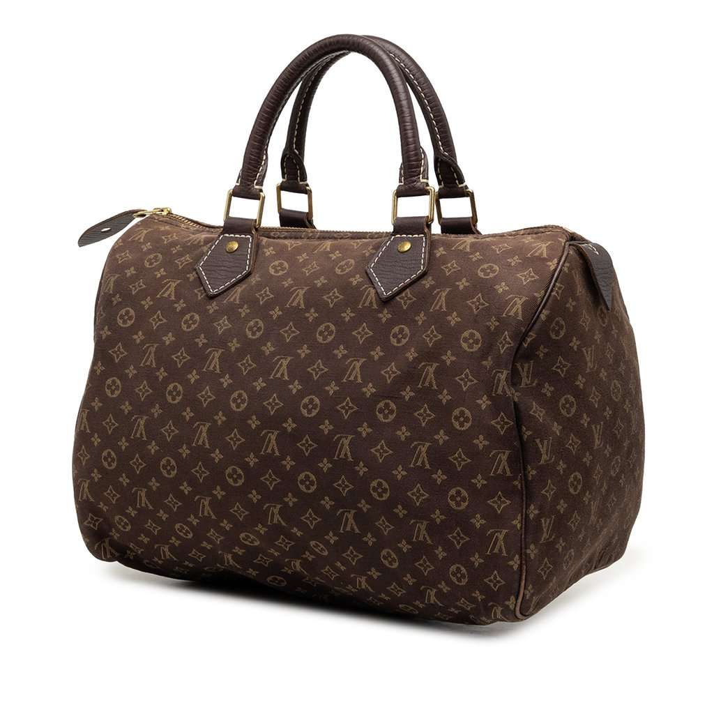Louis Vuitton Monogram Mini Lin Speedy 30 Brown Very good - Back View