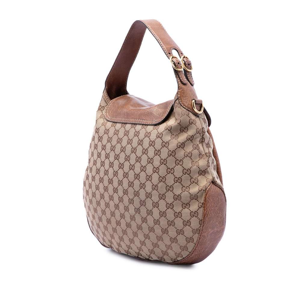 Gucci Large GG Canvas New Pelham Satchel Beige Very good condition - Back View