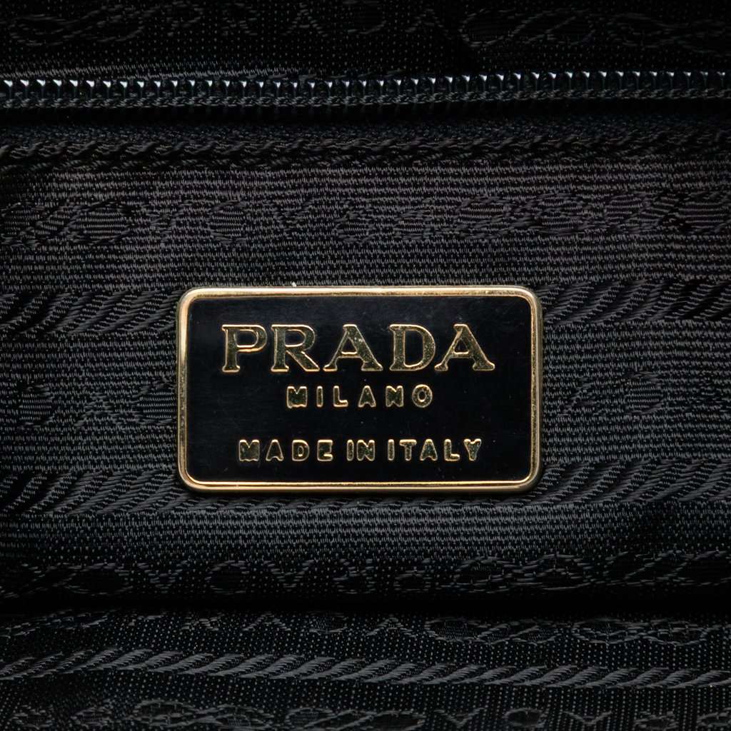 Prada Tessuto Metal Handle Bag Black Very good condition - Box View