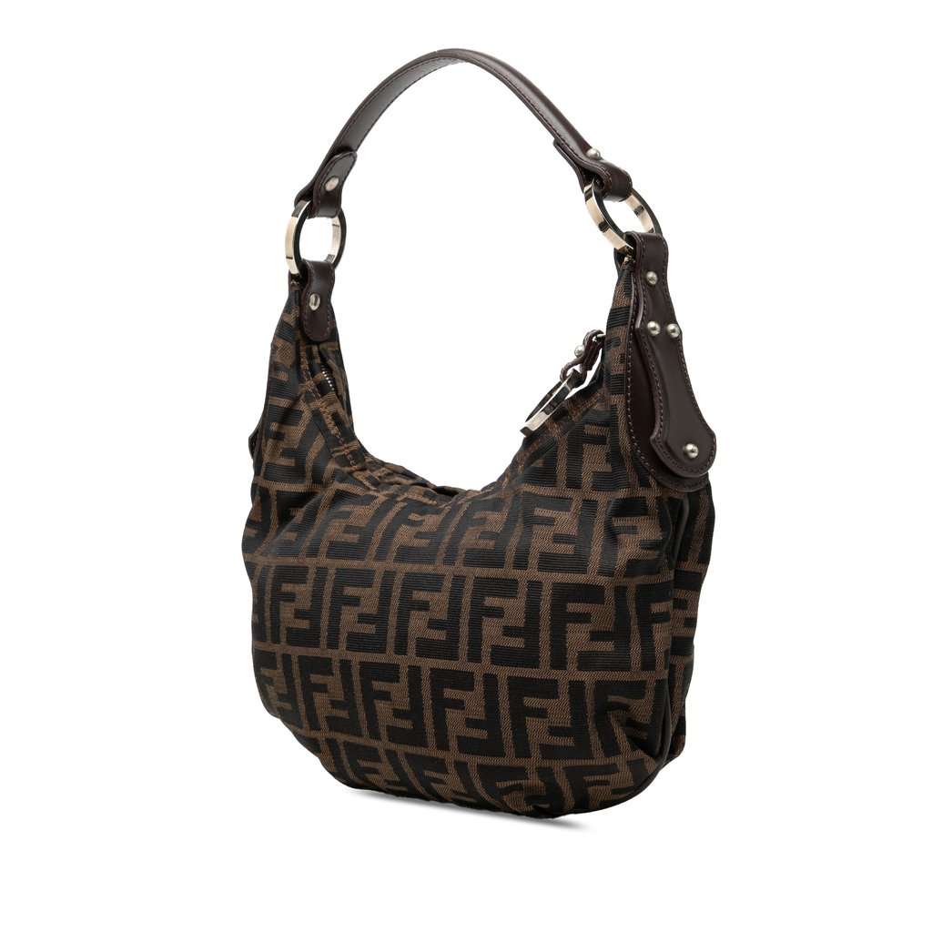 Fendi Zucca Canvas Chef Hobo Brown Very good condition - Back View