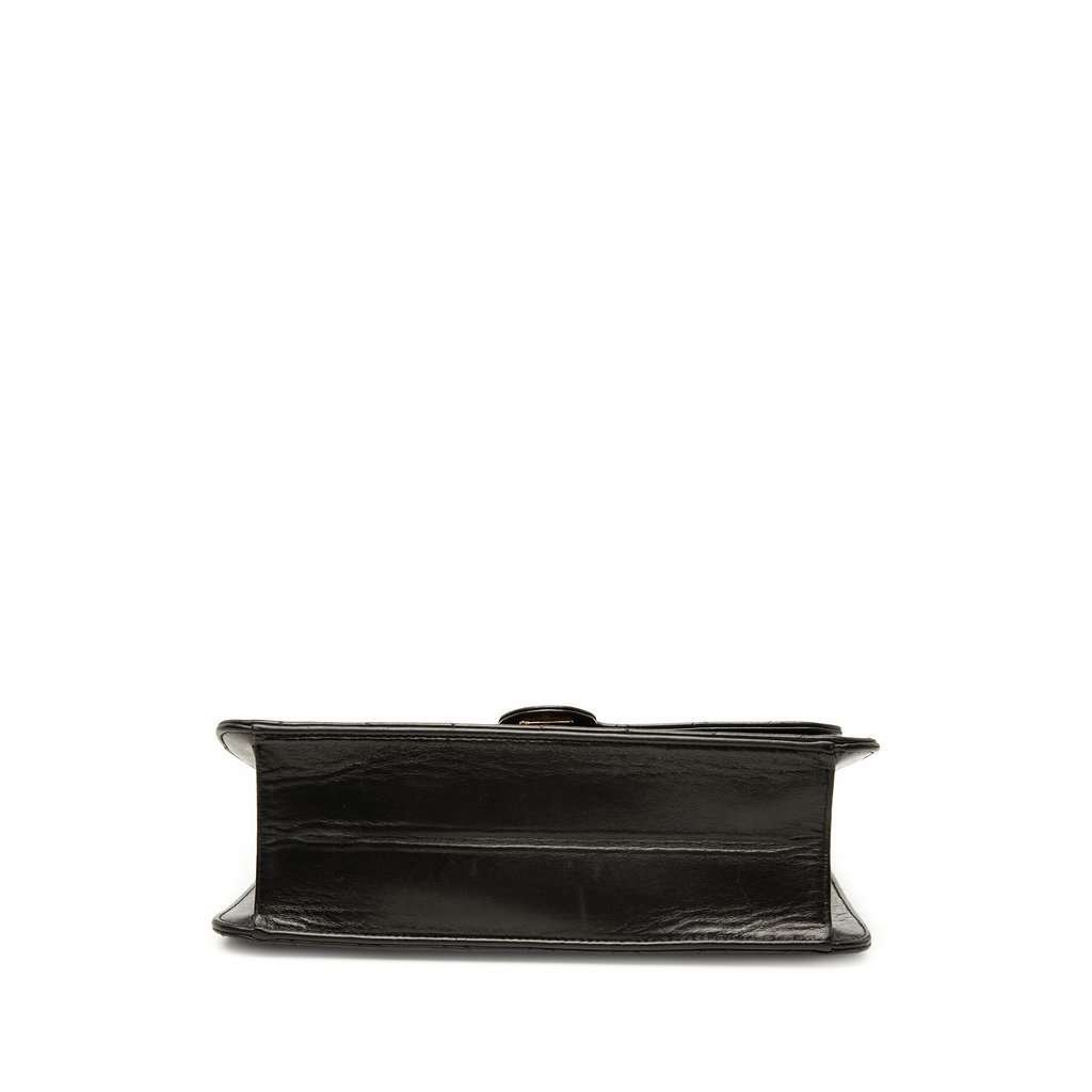 Chanel Medium CC Quilted Lambskin Single Flap Black Leather Very good condition - Inside View