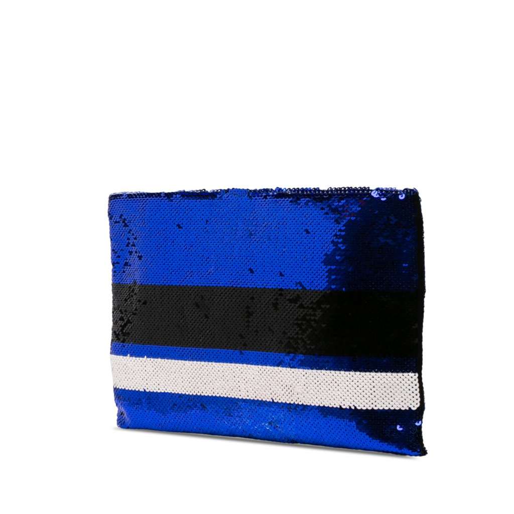Prada Paillettes Pochette Blue Very good - Back View