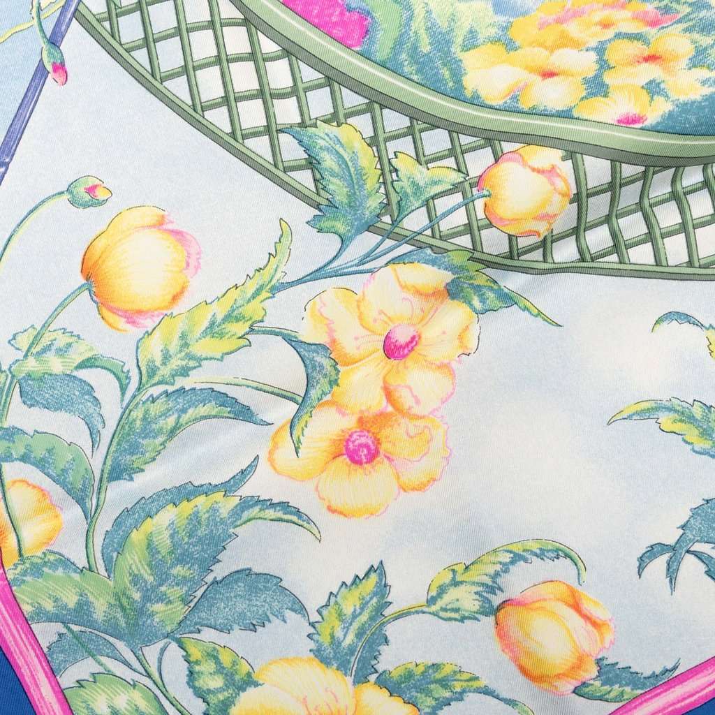 Hermès Giverny Silk Scarf 90 Blue Very good - Inside View