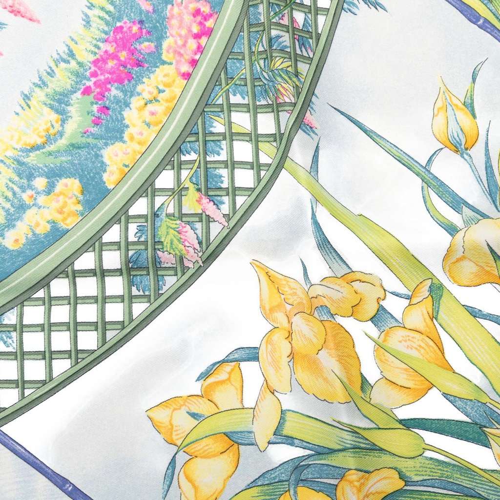 Hermès Giverny Silk Scarf 90 Blue Very good - Box View