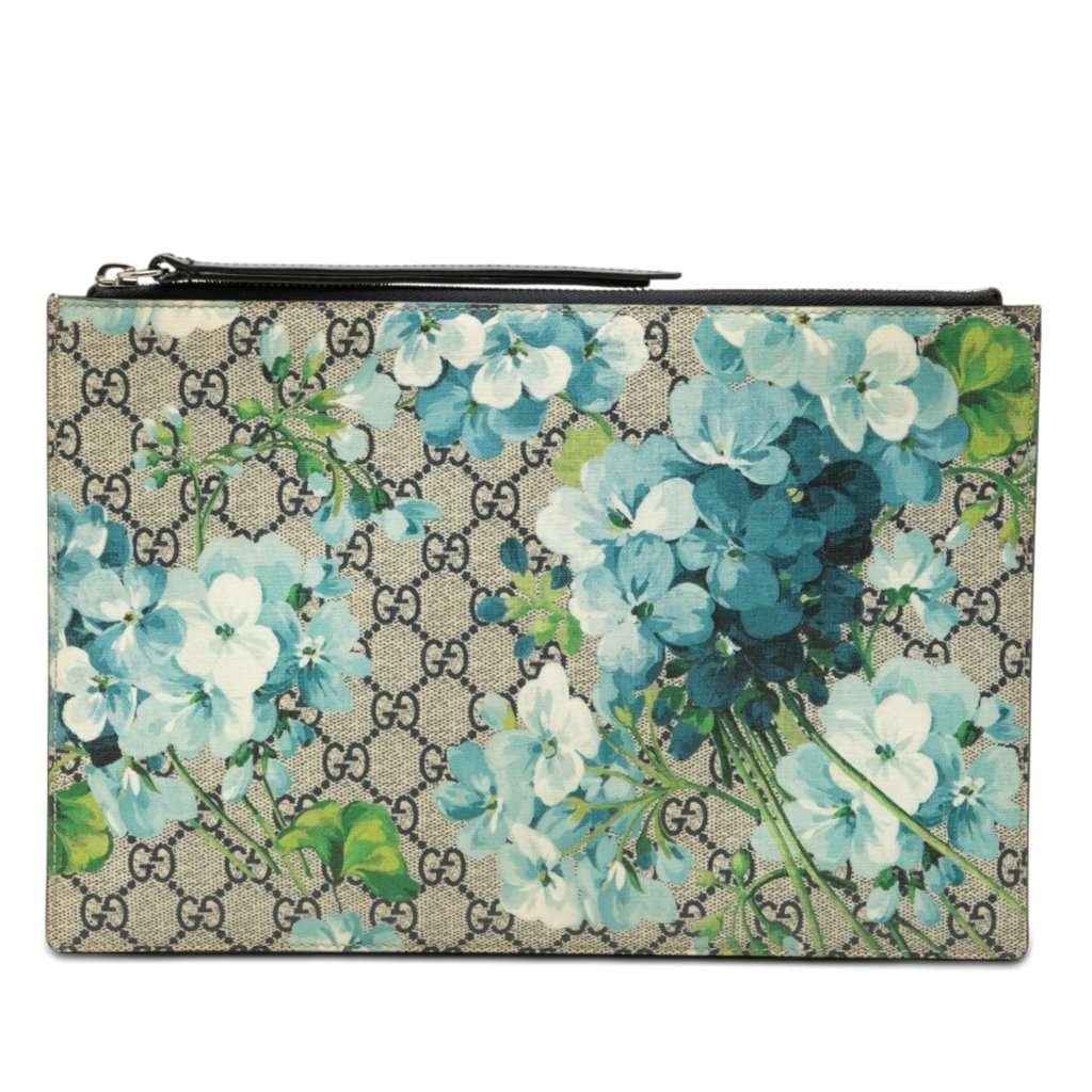 Gucci GG Supreme Blooms Clutch Beige Very good condition - Front View