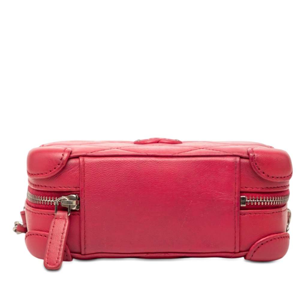 Chanel Mini Quilted Lambskin Covered CC Camera Bag Pink Leather Very good - Inside View