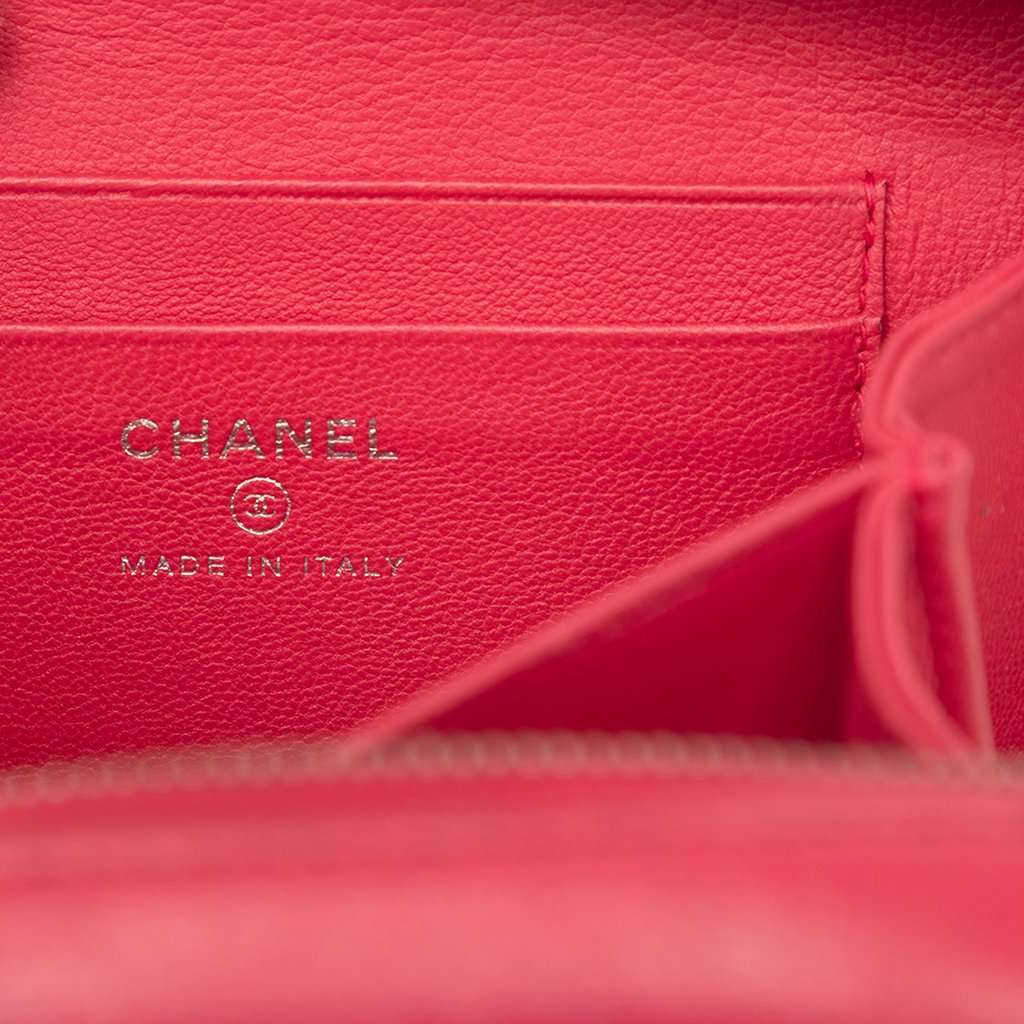 Chanel Mini Quilted Lambskin Covered CC Camera Bag Pink Leather Very good - Box View