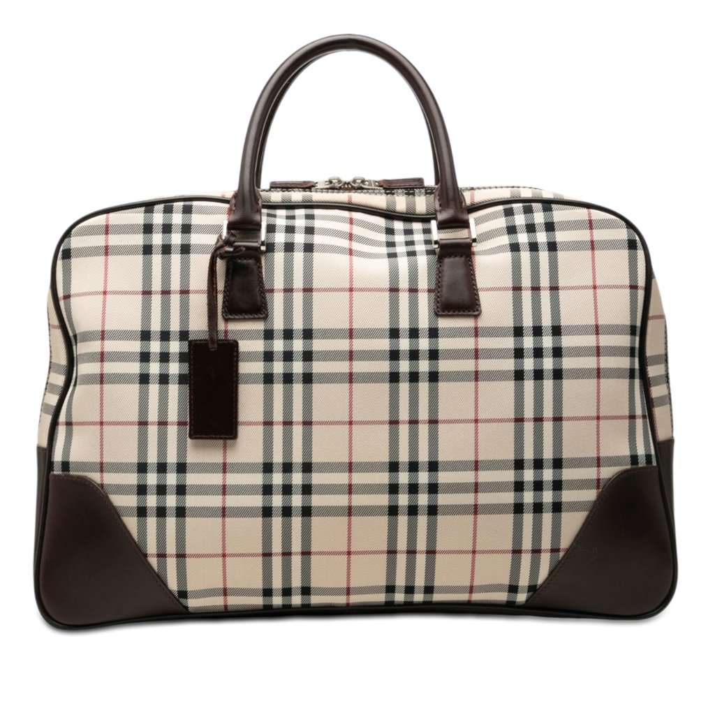 Burberry House Check Canvas Travel Bag Beige Good condition - Front View