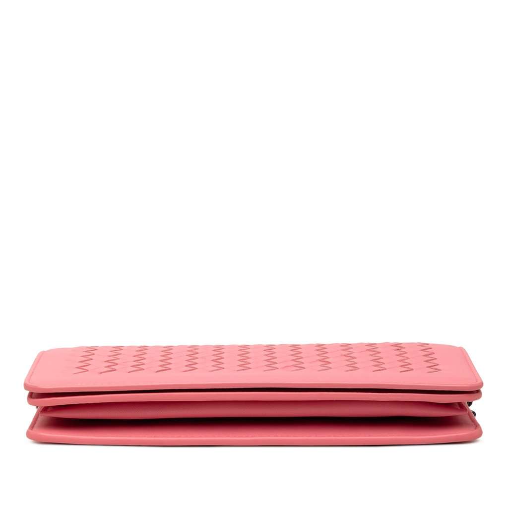 Bottega Veneta Nappa Intrecciato Continental Wallet on Chain Pink Leather Very good - Inside View
