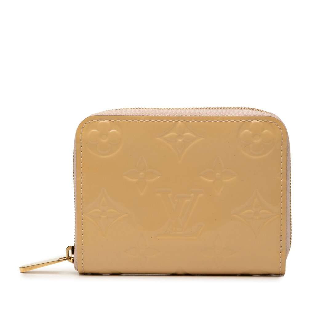 Louis Vuitton Monogram Vernis Zippy Coin Pouch Beige Leather Very good condition - Front View