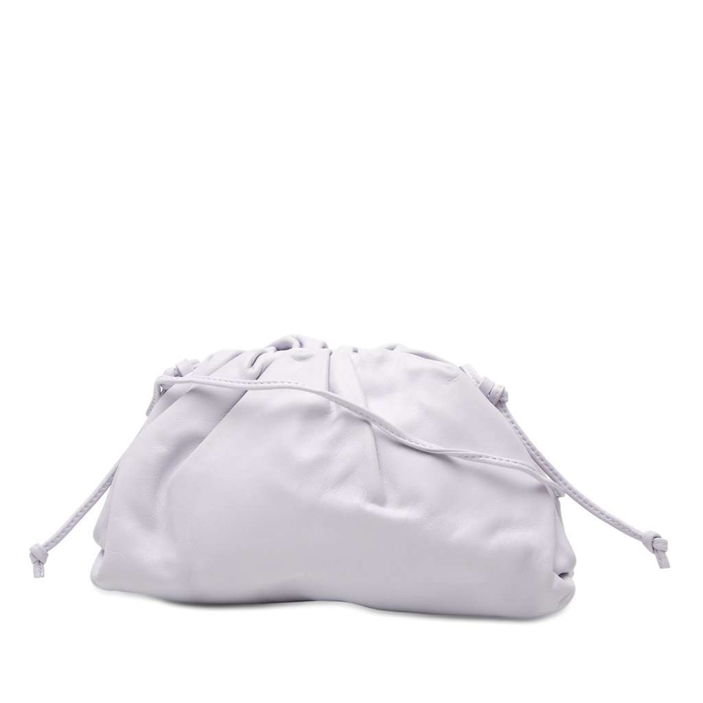 Bottega Veneta Lambskin The Mini Pouch Crossbody Purple Leather Very good condition - Front View