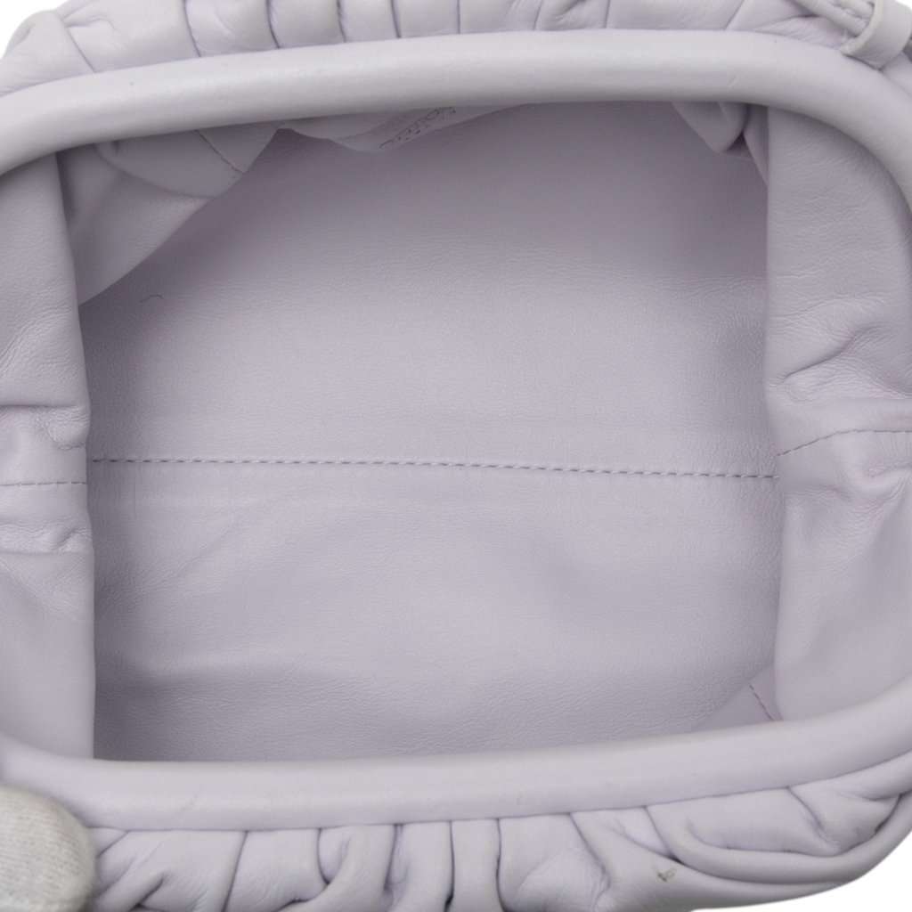 Bottega Veneta Lambskin The Mini Pouch Crossbody Purple Leather Very good condition - Model View