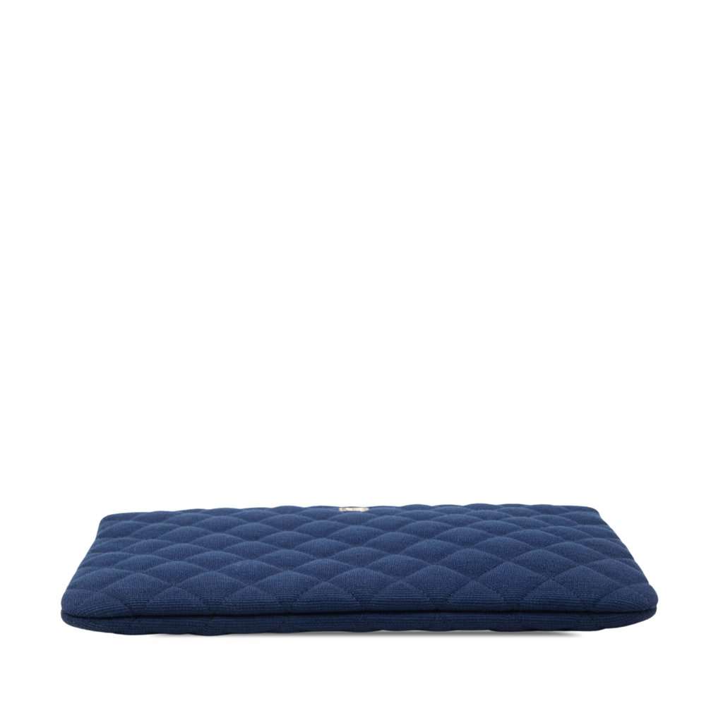 Chanel Medium Quilted Jersey O Case Clutch Blue Very good - Inside View