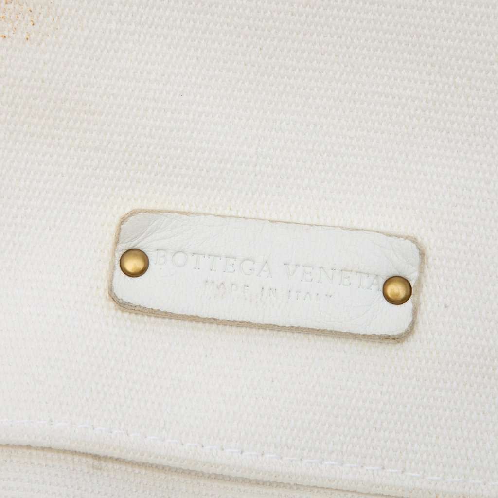 Bottega Veneta Canvas Braided Tote White Very good - Box View