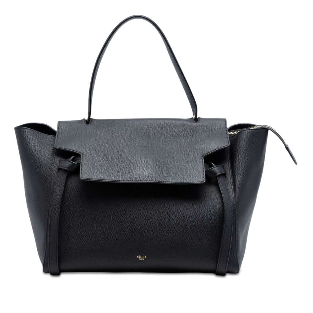 Celine Mini Grained Calfskin Belt Bag Black Leather Very good condition - Front View