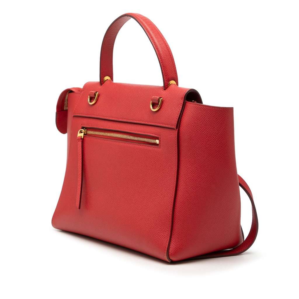 Celine Micro Grained Calfskin Belt Bag Red Leather Very good condition - Back View