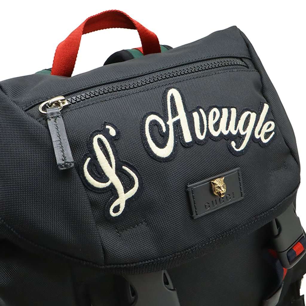 Gucci L'Aveugle Par Amour Techno Canvas Backpack Black Very good condition - Model View