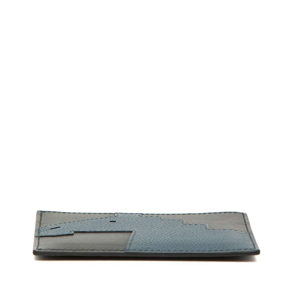 Hermès Evercolor and Tadelakt Cheval Picto Card Holder Black Leather Very good condition - Inside View